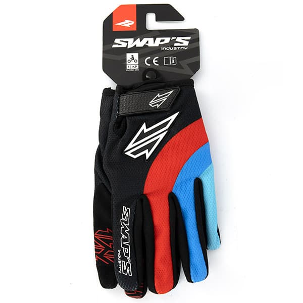 Gants Cross GAN095 XS - Noir Rouge Bleu - Homologué CE KP1  vue 2