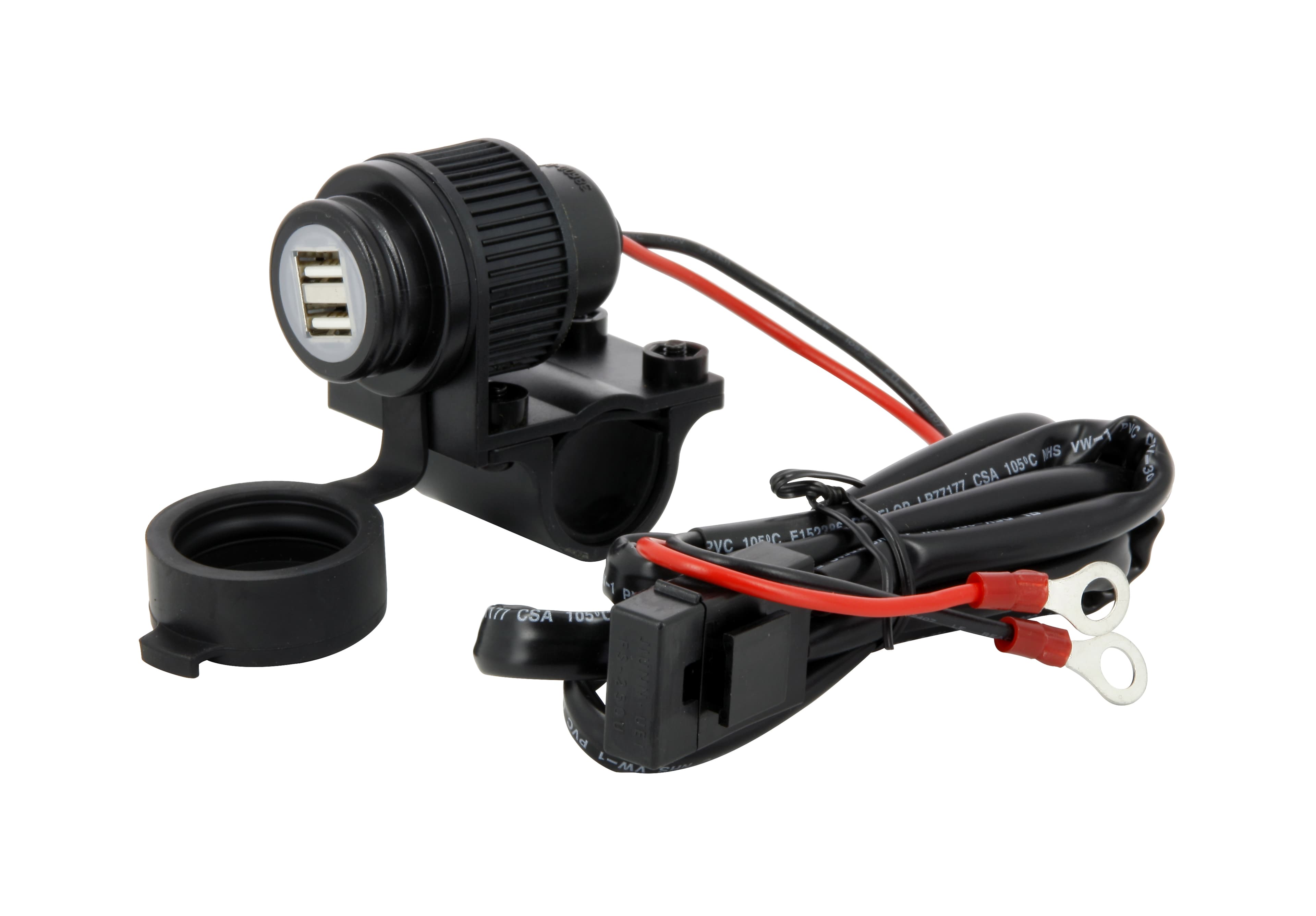 Chargeur Guidon Double USB 2.0 Protection Caoutchouc étanche - 5V 3Amp