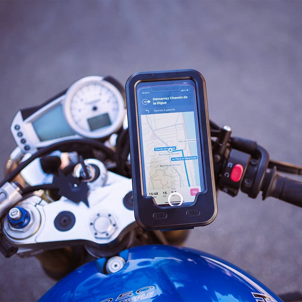 Support pour Smartphone Iphone 6+ / 7+ / 8+ / 5.5" pouces / Fixation Guidon vue 2