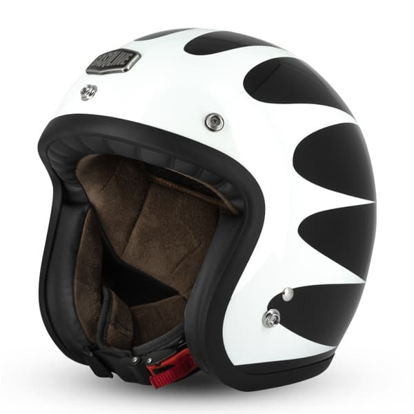 Casque Jet Cafe Racer S250 Noir / Blanc  Brillant - Taille S
