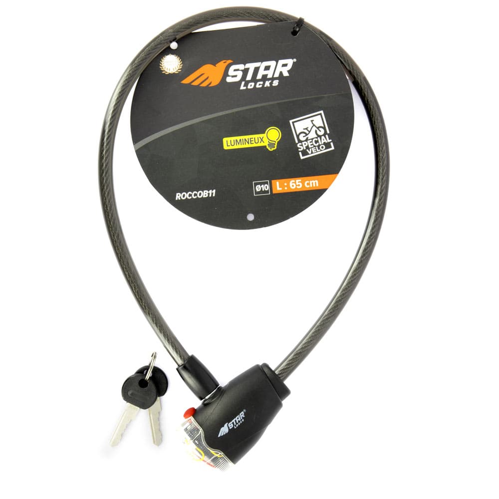Antivol Câble Tressé Ø10mm x 650mm Lumineux vue 2