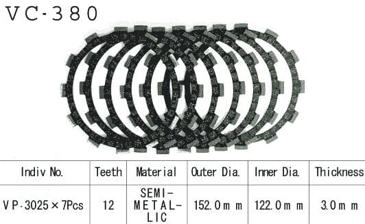 Kit Disques d'Embrayage Garnis Rgv 250 1989/1990